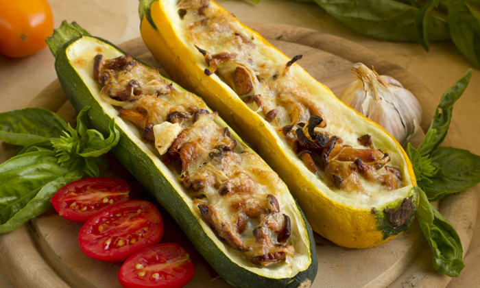 stuffed courgette with chicken