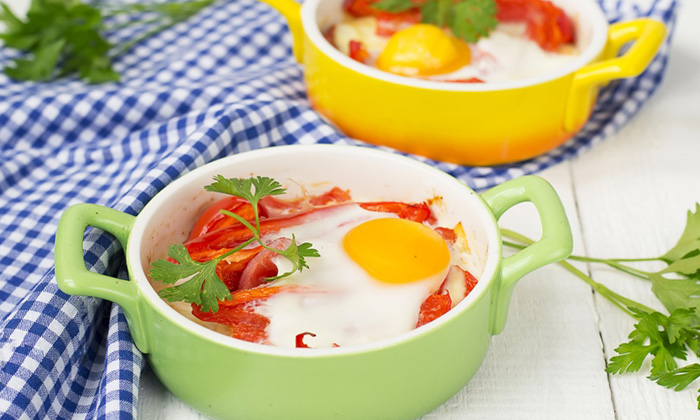 Grilled Egg with Onion and Peppers