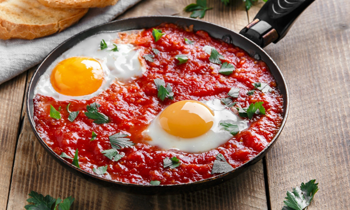 Grilled Egg with Tomato Sauce